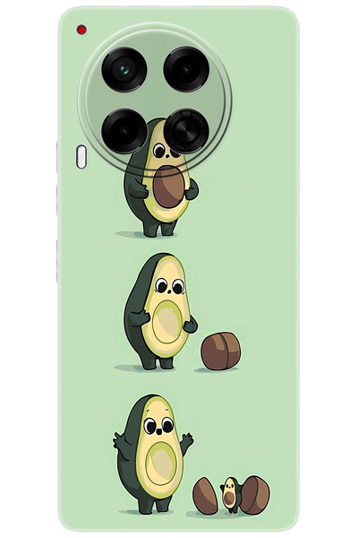 Camon Tecno 30 5G (CL7) Uyumlu Kılıf Desen Baskılı Silikon Avakado STK:618 CP...