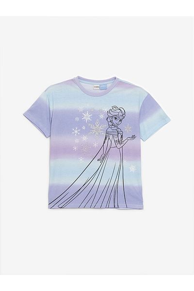 LC Waikiki Elsa Printed Short Sleeve Girl's T-Shirt - Crew Neck LCW