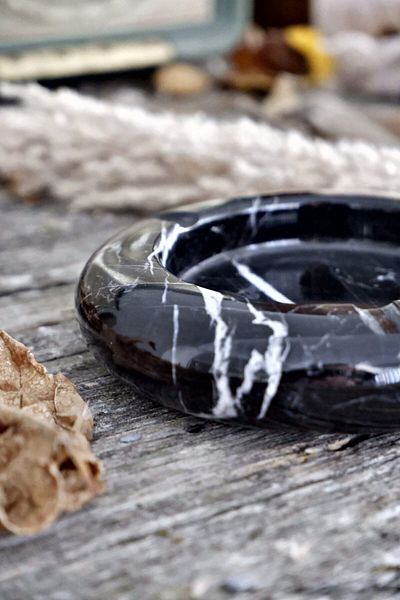 Voodo Concept Alexander Black Marble Round Ashtray