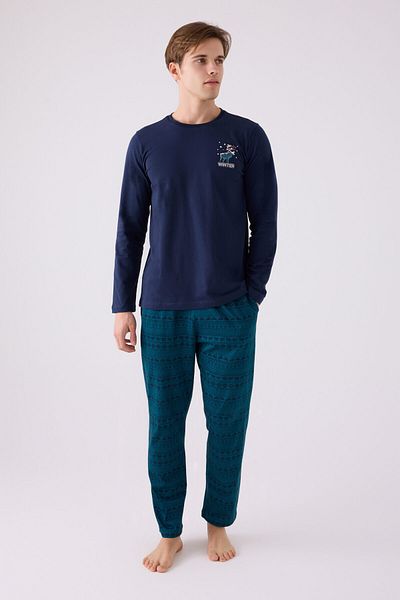 Arnetta Ανδρικό μακρυμάνικο κοστούμι πιτζάμες Navy Blue