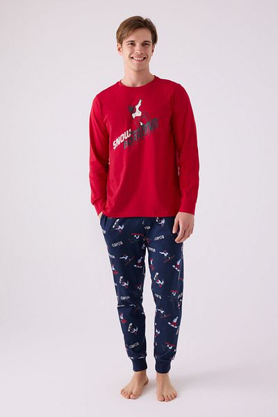 Rolypoly Men's Red Long Sleeve Pajama Set