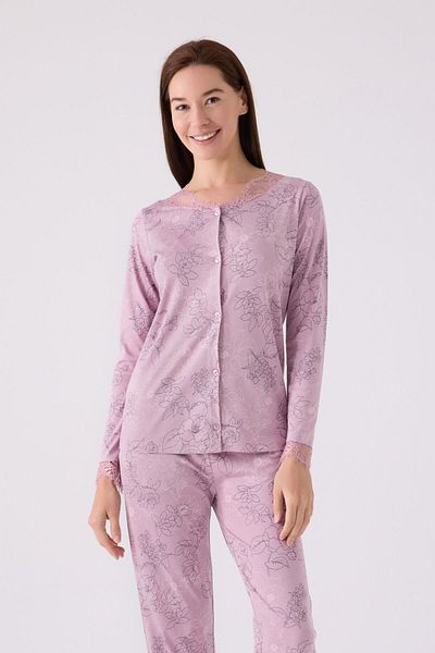 Pierre Cardin Set de pijamale cu mânecă lungă Dusty Rose pentru femei