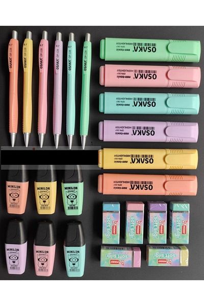 Osaka Highlighter Set Eraser And Nib Pen