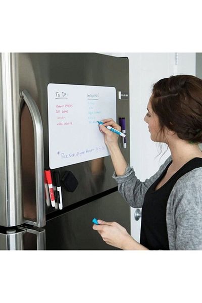 Trend Pleksi Plexi Refrigerator Writing Board - Magnetic, White (34cm X 26cm)