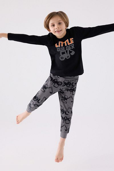 Rolypoly Set pijama neagra cu maneca lunga pentru baietel