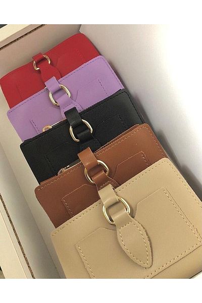 MODA ELF Дамски портфейл за аксесоари в кафяв цвят и златист цвят