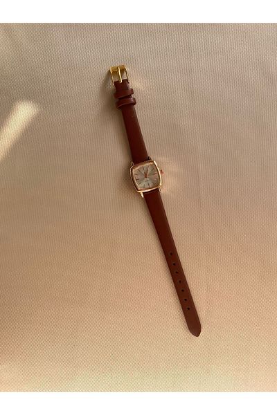 QUARTZ Rubsey Retro Minimal Vintage Leather Band Women's Wristwatch