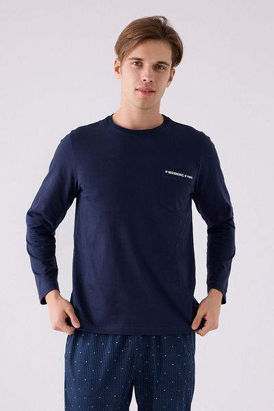 Arnetta Ανδρικό μακρυμάνικο κοστούμι πιτζάμες Navy Blue