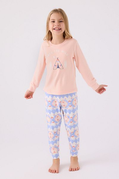 Arnetta Girl's Pink Long Sleeve Pajama Set