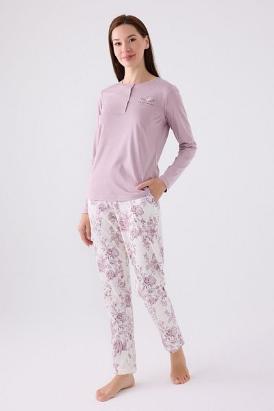 Arnetta Women's Purple Long Sleeve Pajama Set