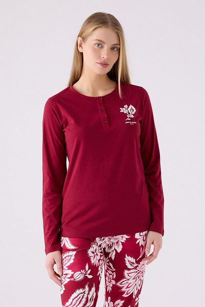 Pierre Cardin Set pijamale Pierre Cardin pentru damă - mânecă lungă, cireș PC8866