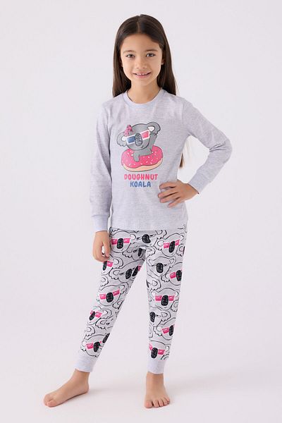 Rolypoly Girl's Gray Long Sleeve Pajama Set