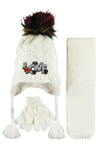 Kitti طقم ثلاثي قفازات وشاح مع صوف من الداخل لعمر 1-3 سنوات