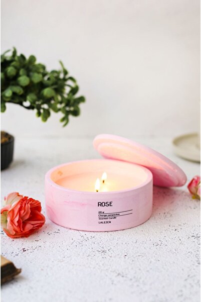 LALEZEN HOME Rose Gul Kokulu Mum- Rose Scented Canile Kbm