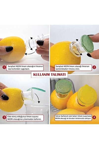 Sunplast Smart Neon Practical Lemon Squeezer Kitchen Lemon Orange Squeezing Tool for Salad - 2 Pieces