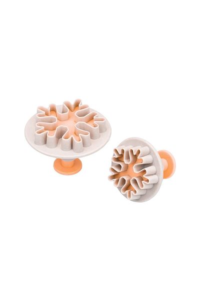 Sunplast New Year's Snowflake Cookie Mold Cookies - 2-Piece Press-On Candy Dough Cutter