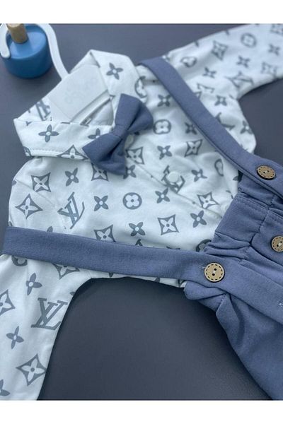 ZİMBOO WOODEN BUTTONED BOW TIE BABY BOY SLOPET SET