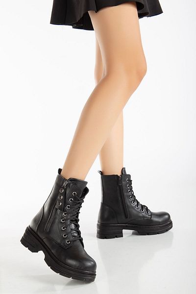 MaskButik Cizme negre din piele Biana
