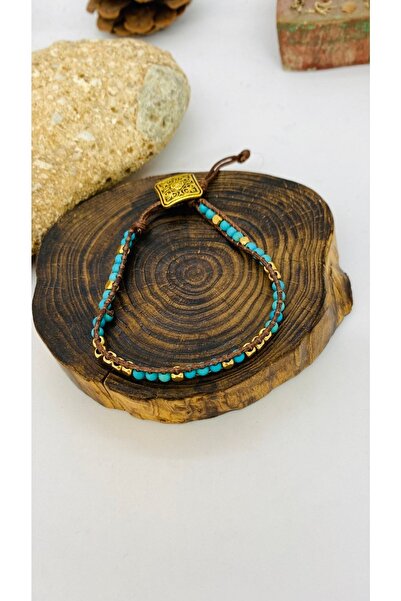 Porsuk Alternatif El Yapımı Etnik Otantik Hippi Bohem Firuze Taşı Bileklik