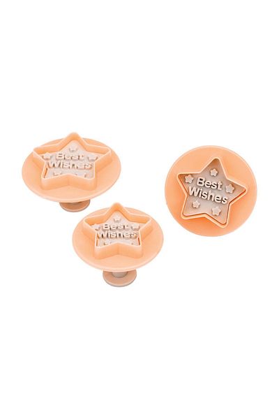 Sunplast Best Wishes Cookie Mold Cookies - 3-Piece Press-on Sugar Dough Cutter