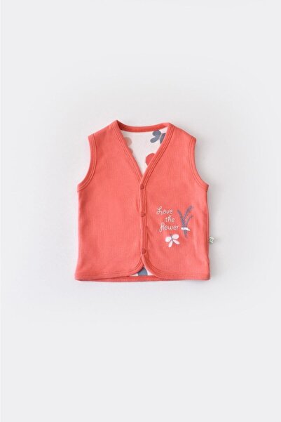 Biorganic Wild Flowers Çift Taraflı Penye Bebek Yelek