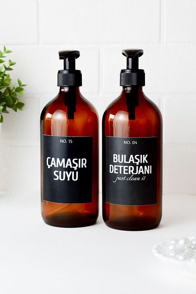 LALEZEN HOME Απορρυπαντικό πιάτων Bleach Black Label Amber Glass Bottle 500 Ml