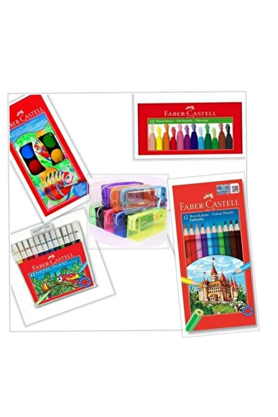 Faber Castell 4 Lü Boya Seti Fabercastel+seffaf Kalemlik Hediye