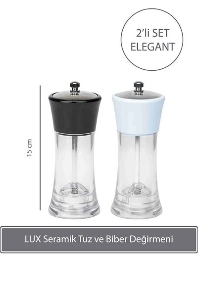 Sunplast Ceramic Elegant Salt & Pepper Mill - Set of 2