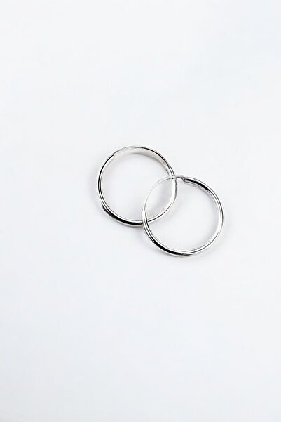 jelux silver Gümüş 925 Ayar 12 Mm Düz Halka Model Küpe