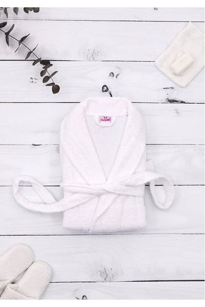 Nurpak Unisex Λευκό Μπουρνούζι Τύπος Ξενοδοχείου