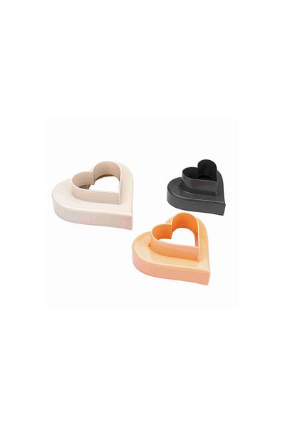 Sunplast Double Heart Figured Love Themed Sided Cookie Mold 3 Pieces -