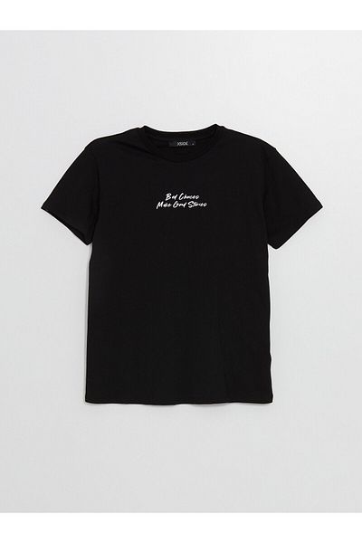 LC Waikiki Γυναικείο T-Shirt LCW - Crew λαιμόκοψη και εμπριμέ σχέδιο
