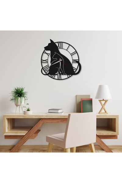 DECOVIENO Kedi Ve Köpek Detaylı, Veterinerler, Ev Ofis Duvar Saati, Ev Ofis D...