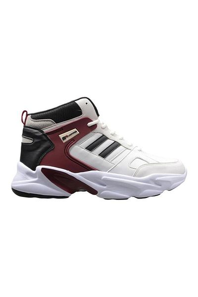 M.P. Mp Unisex Lace-up White-burgundy Basketball Shoes