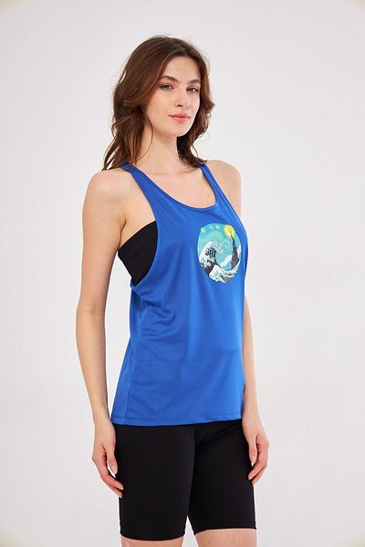 Moda Işık Sports Tank Saks Blue Anthracite Color 2-Piece Jordon Winter Printed