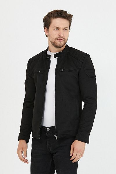 Mero Life Ανδρικό τζάκετ & παλτό με μαύρο εποχιακό slim fit