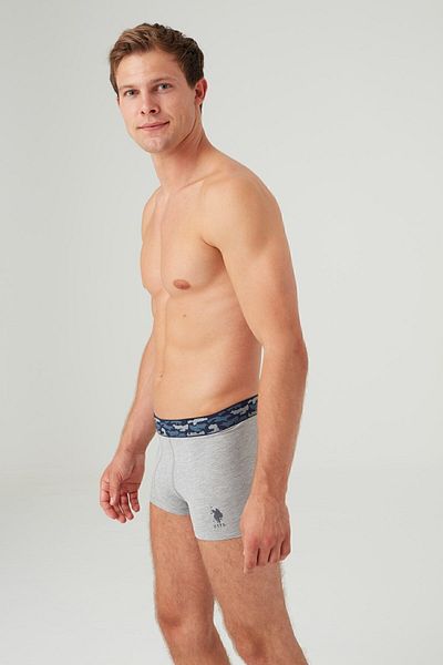 U.S. Polo Assn. Ανδρικό γκρι μελανζέ - μποξερ 2 τεμαχίων μπλε Navy 80357