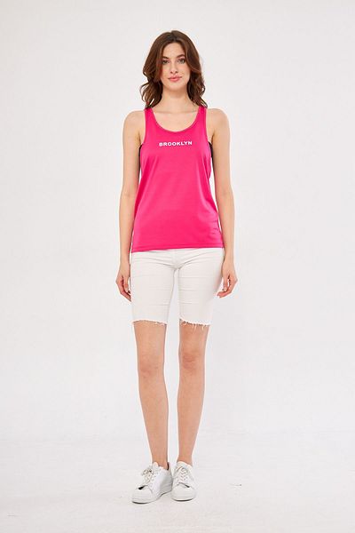 Moda Işık Sports Tank Fuchsia Color Brooklyn Printed