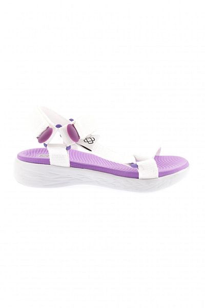 DGN Weiß Lila 103-23y Damen Riemchensandalen mit Klettverschluss