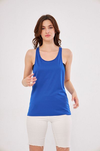 Moda Işık Sports Tank Plain Saks Blue Color