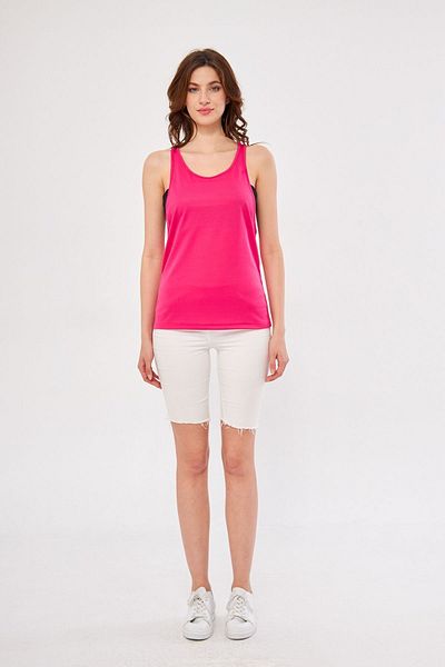 Moda Işık Sports Tank Plain Fuchsia Color Fabric
