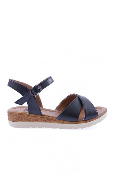 DGN Women's Cross Strap Ankle Sandals Black 21633102