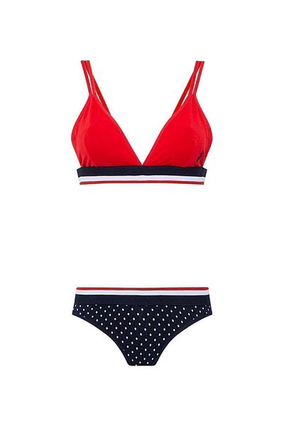 U.S. Polo Assn. Women's White Polka Dot Bustier Shorts Set 66253