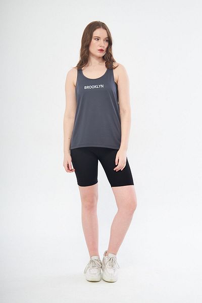 Moda Işık Sports Tank Anthracite Color Brooklyn Printed