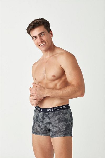 U.S. Polo Assn. Ανδρικό Navy Blue - Printed - Claret Red 3-Pece Boxer 80450ınt