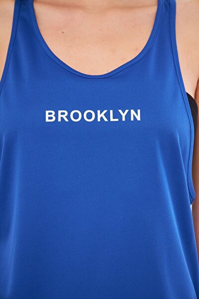 Moda Işık Sports Tank Saks Blue Anthracite Color 2-Piece Cobe Brooklyn Printed