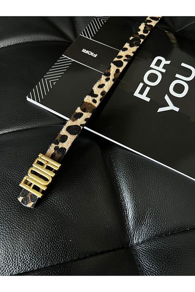 Fiori Pantaloni, jachete și centură de rochie pentru femei cu cataramă Fiori cu imprimeu leopard