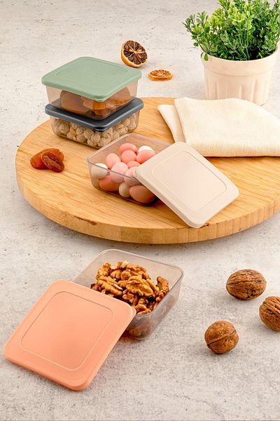 Sunplast Picnic Breakfast Mini Storage Container Set of 4 with Lid