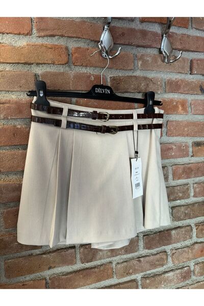 Dilvin 80834 Çift Kemerli Şort Etek