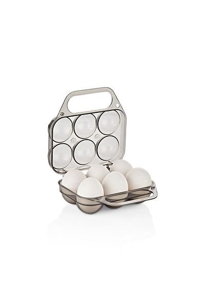 Sunplast Pack of 6 Picnic Egg Carrying Containers - Egg Holder Carrying Box with Handle